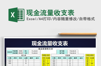 2025年现金流量收支表