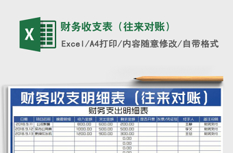 2025年财务收支表（往来对账）