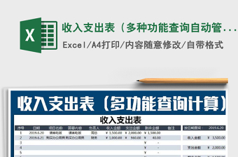 2025年收入支出表（多种功能查询自动管理汇总）