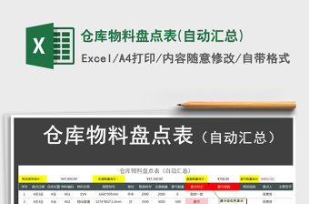 2025年仓库物料盘点表(自动汇总)免费下载