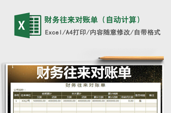 2025年财务往来对账单（自动计算）免费下载