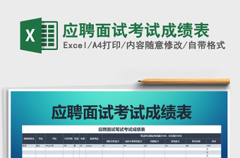 2025年应聘面试考试成绩表免费下载