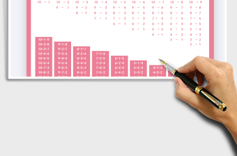 2025年十以内的减法口诀表