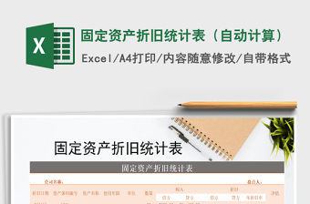 2025年固定资产折旧统计表（自动计算）