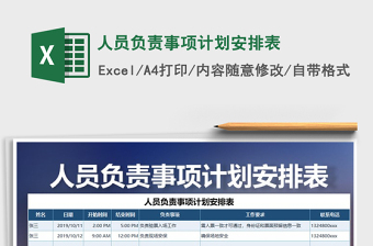 2025年人员负责事项计划安排表