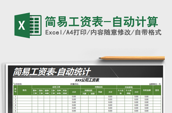 2025年简易工资表-自动计算免费下载