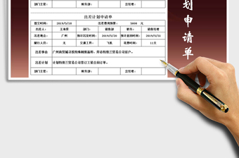 2025年出差计划申请单免费下载