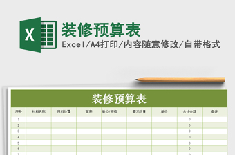 2025年装修预算表免费下载