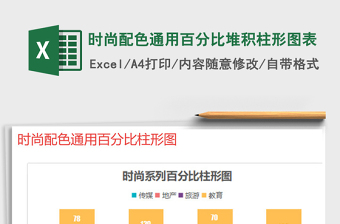 2025年时尚配色通用百分比堆积柱形图表