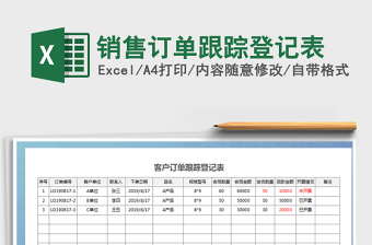 2025年销售订单跟踪登记表