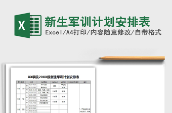 2025年新生军训计划安排表