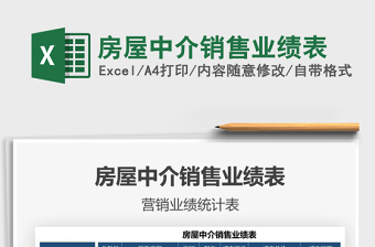 2025年房屋中介销售业绩表