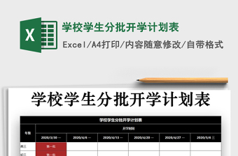 2025年学校学生分批开学计划表