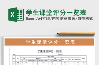 2025年学生课堂评分一览表