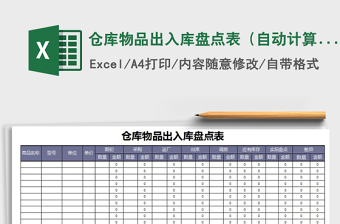 2025年仓库物品出入库盘点表（自动计算）免费下载