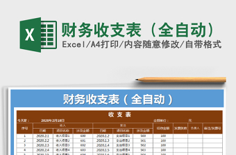2025年财务收支表（全自动）