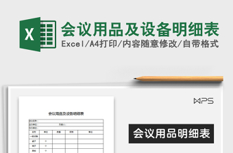 2025年会议用品及设备明细表