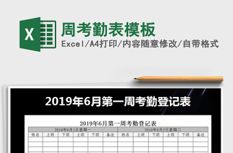 2025年周考勤表模板免费下载