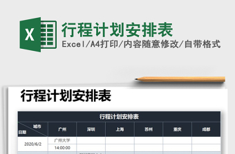 2025年行程计划安排表