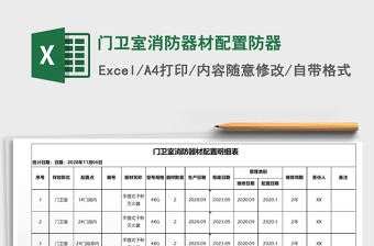 2025年门卫室消防器材配置防器