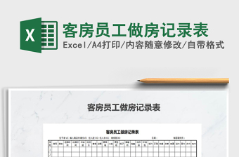 2025年客房员工做房记录表