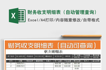 2025年财务收支明细表（自动管理查询）