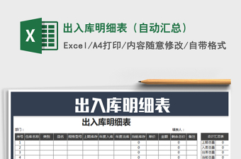 2025年出入库明细表（自动汇总）