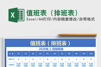 2025年值班表（排班表）