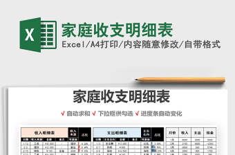 2025年家庭收支明细表