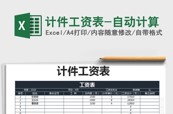 2025年计件工资表-自动计算