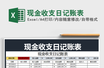 2025年现金收支日记账表免费下载
