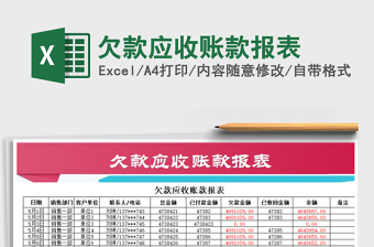 2025年欠款应收账款报表