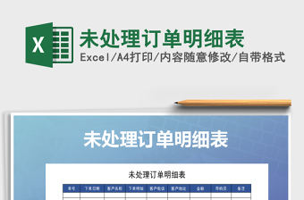 2025年未处理订单明细表免费下载
