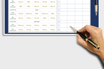 2025年英文课程表模板免费下载
