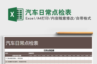 2025年汽车日常点检表