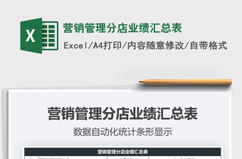 2025年营销管理分店业绩汇总表