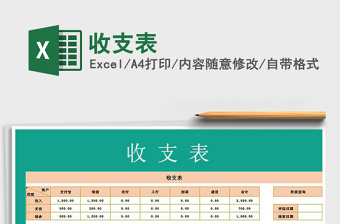 2025年收支表免费下载