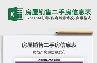 2025年房屋销售二手房信息表