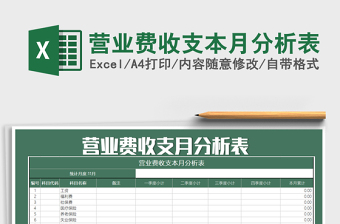 2025年营业费收支本月分析表