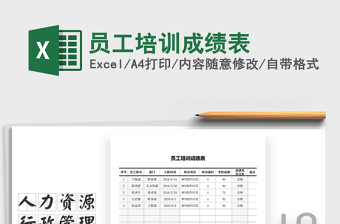 2025年员工培训成绩表免费下载