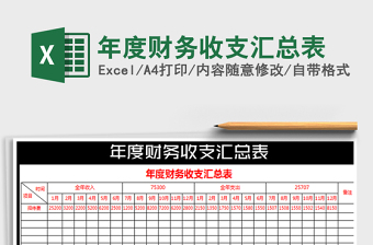 2025年年度财务收支汇总表免费下载
