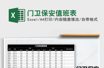 2025年门卫保安值班表