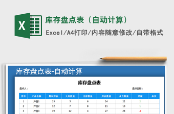 2025年库存盘点表（自动计算）