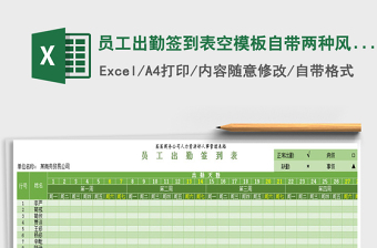 2025年员工出勤签到表空模板自带两种风格