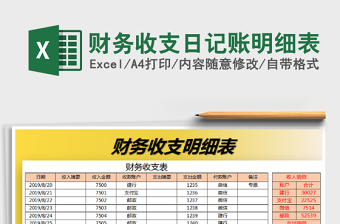 2025年财务收支日记账明细表
