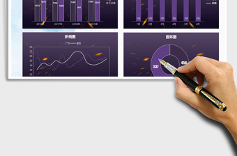 2025年紫色渐变-图报表模板