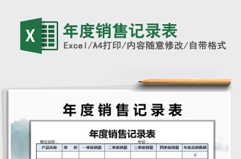 2025年年度销售记录表免费下载