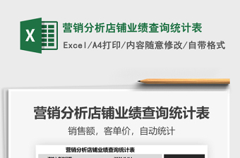 2025年营销分析店铺业绩查询统计表