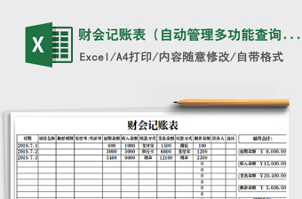 2025年财会记账表（自动管理多功能查询）