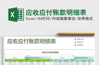 2025年应收应付账款明细表